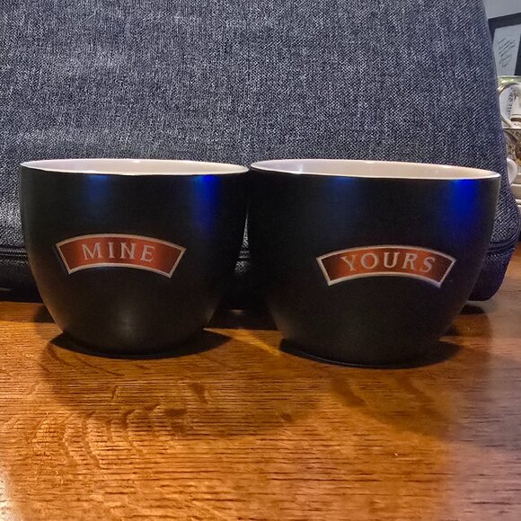 Baileys Irish Cream “Mine” & “Yours” Mugs – Set of 2 – Vintage Ceramic Barware - Picture 1 of 6